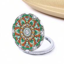 1pc Diamond Painting Portable Mirror, Suitable For Wallet And Travel, Diamond Painting Kit, Mandala Pattern Diamond Painting Cosmetic Double-Sided Dotted Mirror, Suitable For Adults And Women, DIY Unique Shape Beginner Art Craft, Christmas Gift - Multicolor - View 14