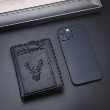 CarrKen New Men's Wallet, Fashion Deer Head Design, Casual Multi-Function Zipper Wallet, Young Student Versatile Multi-Card Holder, Men's Gift - Black - View 5