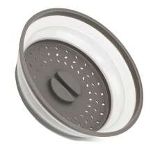 Tapa salpicadura de microondas con ventilación para alimentos, protector contra salpicaduras y accesorio de cocina colador para frutas, verduras, tapa de plato de microondas con orificio para gancho, apto para lavavajillas, tapa protectora plegable y ventilada de silicona - tapa de plato y vajilla de microondas con asa - silicona y plástico - Multicolor - Ver 12