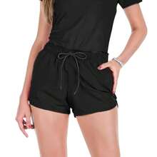 Kit 2 Women's Tactel Shorts Plain Beachwear - 白色 - 查看 4