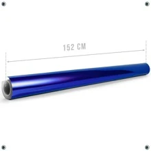 Vinil Adhesivo Espejado Metálico Automotriz 30 Cm x 152 Cm - Azul - Ver 5