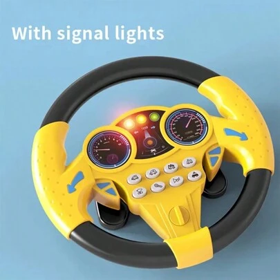1pc Đồ chơi vô lăng giáo dục sớm vui nhộn cho trẻ em, Trò chơi lái xe mô phỏng có nhạc vô lăng xoay, Đồ chơi giáo dục (Không có pin) Quà tặng Halloween Giáng sinh