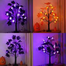 Đèn LED hình cây phong Halloween, hình bí ngô, nhện, ma, hình nhãn cầu, thích hợp làm đèn trang trí Halloween, trang trí tiệc Halloween, trang trí bàn làm việc, trang trí phòng ngủ, trang trí ban công ngoài trời, hộp đựng pin và USB, nguồn điện hai chế độ, trang trí phòng Halloween, trang trí sân vườn Halloween làm quà tặng, trang trí ngày lễ, trang trí lễ hội - Nhiều màu - Xem 2