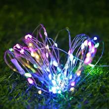 Guirnalda de luces LED 10m 100LED, luces de hadas alimentadas por pilas AA, luces de cadena de hadas impermeables de alambre de plata y cobre para bricolaje, boda, dormitorio, fiesta, decoración de flores, decoración de cumpleaños, decoración de campus, decoración de vacaciones, decoración de jardín de patios, etc.