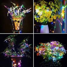 Guirnalda de luces LED 10m 100LED, luces de hadas alimentadas por pilas AA, luces de cadena de hadas impermeables de alambre de plata y cobre para bricolaje, boda, dormitorio, fiesta, decoración de flores, decoración de cumpleaños, decoración de campus, decoración de vacaciones, decoración de jardín de patios, etc.