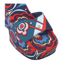 Women's Platform Wedge Sandals Open Toe Ankle Strap High Heel Wedges Heels Pattern Printed Chunky Heeled Sandals Sexy Party Comfort Casual Summer Beach Vacation Shoes - 藍色 - 查看 5