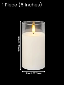 3pcs White LED Flameless Candles, LED Electronic Pillar Candles, Battery Powered Fake Candles, Suitable For Home Decor, Party, Proposal, Wedding, Christmas, Halloween, Tabletop Decorative Lights, D3" H4" 5" 6" - White - View 13