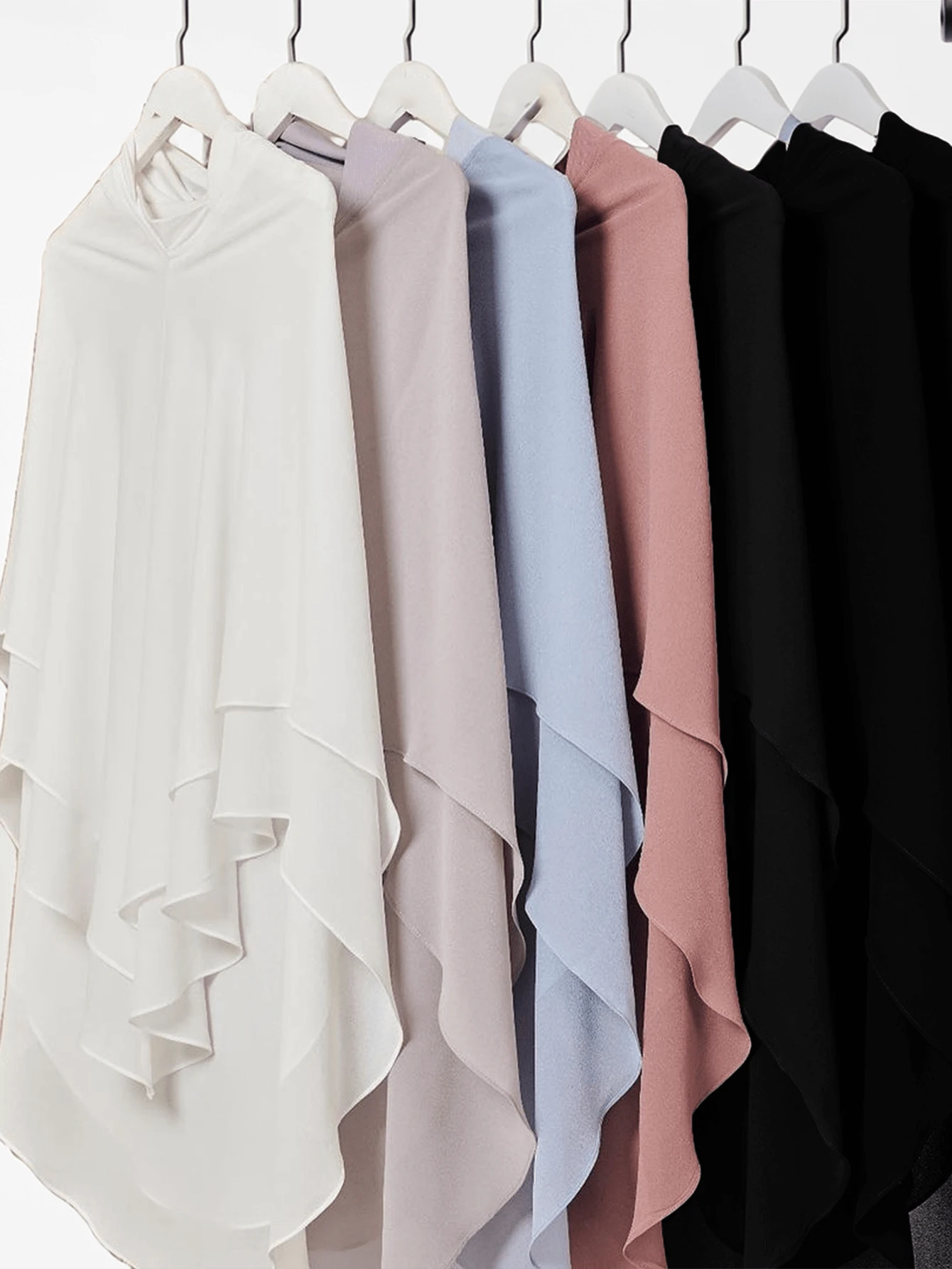 1pc Double-Layered Chiffon Instant Hijab - Multicolor - View 1