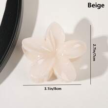 1 pieza Pinza de pelo con forma de flor de princesa para mujer, tamaño grande de 8cm/3.15in, de plástico ligero, de moda, versátil, sofisticada, elegante, sencilla, minimalista, accesorio de pinza de cabello de unicolor para uso diario, fiestas casuales, ir y venir, peinado exclusivo, recogido del cabello, lavado de cara, ducha, maquillaje, combinación de ropa, accesorio para el cabello, accesorio para vestidos, pasador de cabello, escuela, adecuado para uso diario, peinado de medio recogido para accesorios de mujer - Multicolor - Ver 6