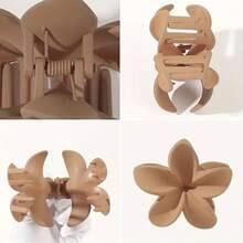 1 pieza Pinza de pelo con forma de flor de princesa para mujer, tamaño grande de 8cm/3.15in, de plástico ligero, de moda, versátil, sofisticada, elegante, sencilla, minimalista, accesorio de pinza de cabello de unicolor para uso diario, fiestas casuales, ir y venir, peinado exclusivo, recogido del cabello, lavado de cara, ducha, maquillaje, combinación de ropa, accesorio para el cabello, accesorio para vestidos, pasador de cabello, escuela, adecuado para uso diario, peinado de medio recogido para accesorios de mujer - Multicolor - Ver 4