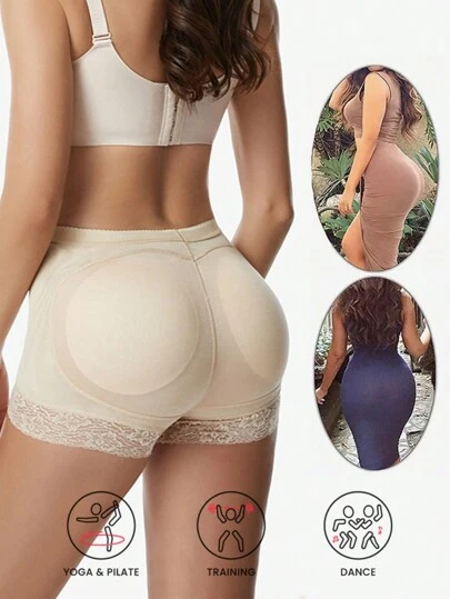 1pc Sports Tummy Control Lifting Pants, Breathable Padded Butt Enhancing Briefs, Binding Leg Shorts, Body Shaping Waist Slimming Briefs, Lifting Butt Shaping Shorts (If Unsure Of Size, Please Refer To The Size Chart And Select The Appropriate Size)