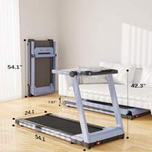 Folding Treadmill, 3.5HP Incline Treadmills For Home, Portable Treadmill With 350LBS Capacity, Compact Treading For Walking Jogging Running - 美規B型插(110-127V) - 查看 3