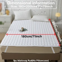1pc Quilted Waterproof Mattress Pad, Modern Solid Color Style Mattress Protector, Soft And Comfortable Mattress Cover, Suitable For Schools, Bedrooms, Apartments, Hotels (Without Pillowcase And Pillow Core)