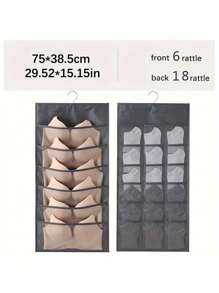 1 Pc Hanging Bra Organizer With Rotating Metal Hanger, Extra-Large Dual Sided Wall Shelf Wardrobe Mesh Pockets Hanging Storage Bag For Bra Socks Underwear Underpants,Double Side Underwear Storage Bag, Functional Lingerie Packing Bag, Hanging Bra Socks Organizer, Bag For School School Accessories School Stuff