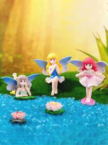Small Fairy Figurines, Miniature Fairy Garden Accessories For Fairy Garden, Birthday Cake Topper, Flower Pot, Home Decoration,Fly Wing Figurines For Car Decor,Miniature Fairy Garden Accessories, Car Decoration, Sculpture Collection, Fairy Statue, Fairy Garden Pot Bonsai, Car Decoration, Craft Decoration Accessories - Multicolor - View 4