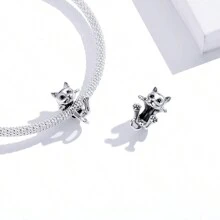 bamoer 1 PC 925 Sterling Silver Cute Cat Star Pendant Flying Balloon Cat Pet Paws Charms Beads Fit Women Girl DIY Bracelet Fine Jewelry