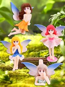 Small Fairy Figurines, Miniature Fairy Garden Accessories For Fairy Garden, Birthday Cake Topper, Flower Pot, Home Decoration,Fly Wing Figurines For Car Decor,Miniature Fairy Garden Accessories, Car Decoration, Sculpture Collection, Fairy Statue, Fairy Garden Pot Bonsai, Car Decoration, Craft Decoration Accessories - Multicolor - View 7