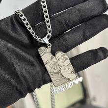 Collier photo personnalisé en acier inoxydable, collier personnalisé avec lien de 5 mm avec photo et nom personnalisés, cadeau de fête pour amis/famille. Élégant, vintage, unisexe, western, sauvage, punk. Personnalisé, unique, idéal pour lui, elle, petit ami, petite amie, papa, maman, famille, amis, fils, fille, grands-parents pour anniversaires, pour porter au quotidien, pour le bal, pour la fête des mères, pour la Saint-Valentin, pour la remise des diplômes, pour les mariages, pour la fête des pères