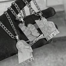 Collier photo personnalisé en acier inoxydable, collier personnalisé avec lien de 5 mm avec photo et nom personnalisés, cadeau de fête pour amis/famille. Élégant, vintage, unisexe, western, sauvage, punk. Personnalisé, unique, idéal pour lui, elle, petit ami, petite amie, papa, maman, famille, amis, fils, fille, grands-parents pour anniversaires, pour porter au quotidien, pour le bal, pour la fête des mères, pour la Saint-Valentin, pour la remise des diplômes, pour les mariages, pour la fête des pères