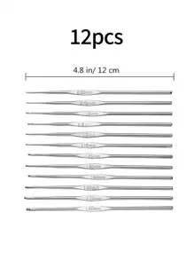12 chiếc móc kim loại cỡ nhỏ, dụng cụ đan DIY - Móc móc 12 chiếc màu bạc - Xem 4