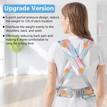 1pc Upgraded Ergonomic Baby Carrier, Newborn & Infant Backpack, Hands-Free Design With Chest Support, Breathable, Perfect Baby Shower Gift (Leaf Pattern) - Leaves - View 4