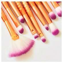 Mermaid Brush Kit 10 Pieces Eyeshadow Concealer Makeup Highlighter Make Up Eyeliner - 彩色 - 查看 6