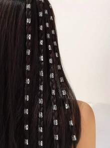 10-60pcs DIY Messy Braid Hair Clips, Minimalist Net Braid Hair Clips, Suitable For Women's Daily Dates, Gifts For Girlfriends, Birthday Gifts, Casual Outings (Handmade Quantity May Have Slight Errors), Hair Accessories - Dreadlocks Hair Buckle - View 3