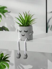 Bộ 3 chậu cây nhân tạo, cây mọng nước mô phỏng với chậu gốm trang trí nhà cửa cho tiệc cưới lễ hội - màu xanh lá - Xem 11