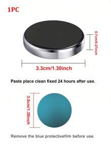 1 pieza Soporte magnético multifuncional mini para celular en el auto para navegación, disponible en rosa dorado/plateado/dorado/negro