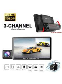 ZKCAMSPY Car Dash Cam 1080P Front Cabin And Rear Car DVR Camera 4" Video Recorder Night Vison G-Sensor Loop Recording 24h Parking Monitor - Black - View 1