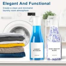 2 Packs Laundry Detergent Dispenser 20oz For Laundry Room, Laundry Room Organization For Liquid Soap Scent Booster Softener Bleach Beads Fabric Softener, Laundry Powder Container Bottle, Dorm Room, Washing Up Liquid - Multicolor - View 1