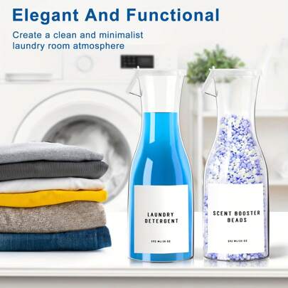 2 Gói Hộp Đựng Bột Giặt 20oz Cho Phòng Giặt, Sắp Xếp Phòng Giặt Cho Xà Phòng Dạng Lỏng Tăng Cường Mùi Hương Nước Làm Mềm Hạt Tẩy Vải Làm Mềm, Chai Đựng Bột Giặt, Phòng Ký Túc Xá, Nước Rửa Bát