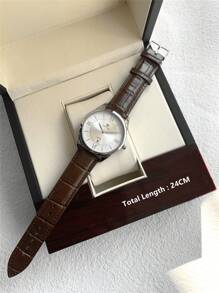 Pablo Raez 1 pièce Montre bijou simple pour homme, accessoires d'été vintage de plage, montre-bracelet décontractée à la mode, bracelet en maille d'acier inoxydable argent IPS anti-ternissement, boîtier de luxe microfibre doux et confortable noir ou marron, avec échelle de barres