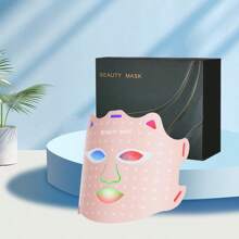 SUNPINT Led Light Therapy Face Mask, 7 Colored Light Therapy Facial Mask, Home & Travel Use, Pink, Black - Pink - View 1