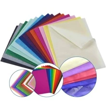 Tissue Paper Pack 50x70cm With 100 Units Assorted Plain Colors Kite Wrapping Shapes Sweet Rococo Plain Colors - 彩色 - 查看 1