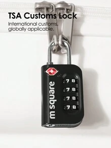 Candado con contraseña personalizada, gabinete de herramientas de seguridad con cerradura de combinación de 4 dígitos, candado de cable de acero resistente con código TSA, candado con código antirrobo para equipaje y maleta, artículos esenciales de viaje, útiles escolares, accesorios de vacaciones, artículos esenciales de vacaciones, accesorios de verano - Negro - Ver 1