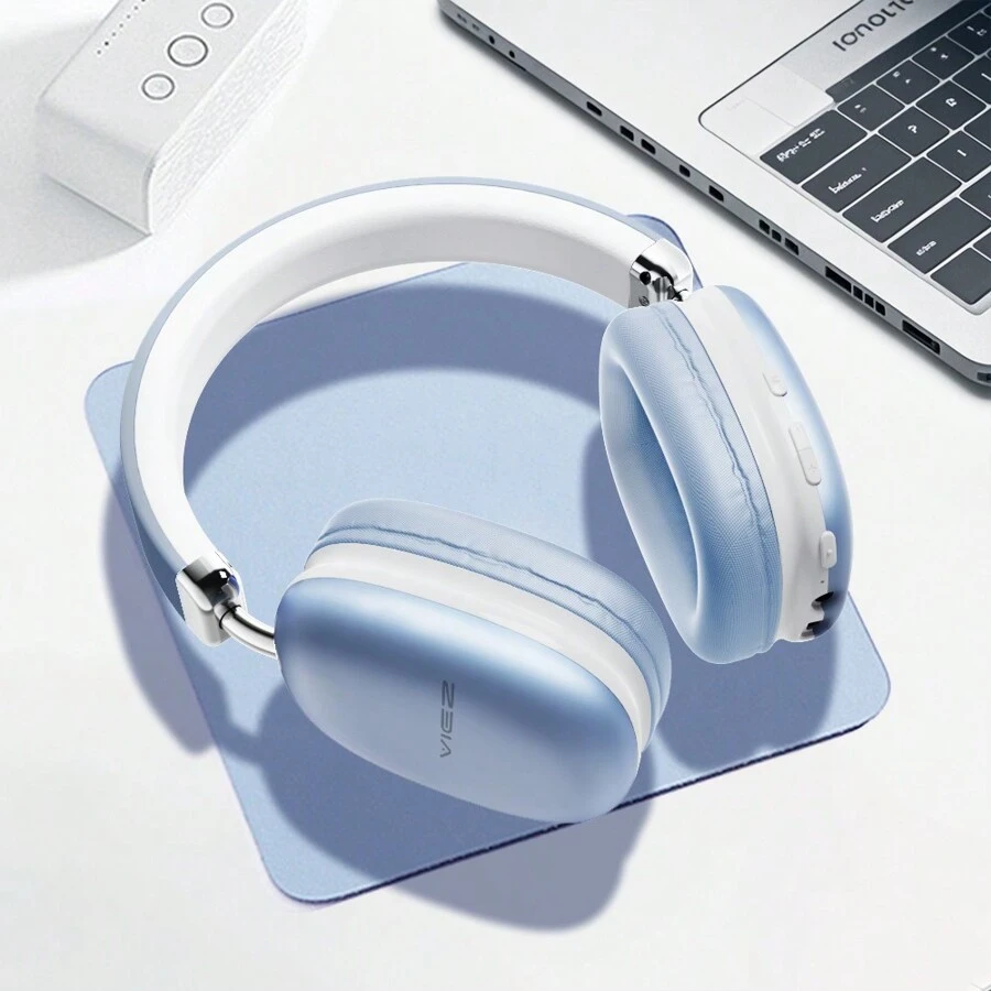 SPZTJK Noise Cancelling Headphones Wireless Headphones With Rich Bass, Clear Calls, Suitable For Office, Travel, Games, Outings, Sports Headphones, Compatible With All Ios/Android - 藍色 - 查看 1