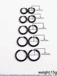 10 pezzi Orecchini rotondi semplici ed eleganti in acciaio inossidabile, adatti per una data come regalo per la tua ragazza