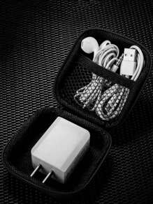 1 件收纳袋工具包无线蓝牙耳机收纳袋硬盘收纳盒黑色拉链袋充电器盒手机收纳袋数码相机收纳袋数据口红、刷子、护肤品、手机、硬币、小物品，适用于家庭、礼物、度假和节日万圣节圣诞节多功能用途，波西米亚风 - 彩色 - 查看 5