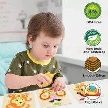 10 Rompecabezas Madera Figura Surtidas Para Niños Pequeños.rompecabezas educativo para bebés de 1-2-3-4-5-6años, un total de 10 rompecabezas con diferentes patrones, incluyendo diferentes animales (oso, ciervo, perro, conejo, caballo, gallo, gato, ratón, mono, tigre).Interesantes patrones de animales y colores brillantes están diseñados para mejorar la capacidad de los niños para aprender los colores mientras estimulan la exploración y la curiosidad de los niños sobre el mundo animal. Juguetes educativos preescolares: los rompecabezas de madera son herramientas educativas para ayudar a los niños a aprender letras, números, colores, formas, etc. Además, ayuda a su hijo a concentrarse y desarrollar la coordinación mano-ojo, la motricidad fina y una mejor percepción visual.los puzles de animales están fabricados con madera ecológica de alta calidad, sin BPA y coloreados con pintura al agua no tóxica. - Marrón - Ver 3