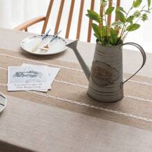 1pc Rectangular Tablecloth, Rustic Linen Dust-Proof, Wrinkle-Resistant, Fade-Proof Tableware For Kitchen, Dining Room, Holiday Party Dinner Fabric Table Cover