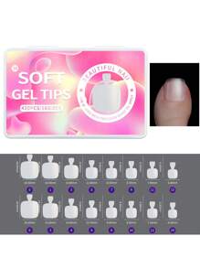 420Pcs/Box Matte Soft False Nails Full Transparent Almond Soak Off Gel Fake Nail Short T Shape Round Oval Capsule Tips Diy Press On Nails Nail Supplies Nails