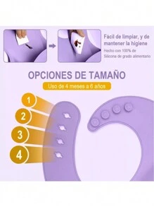 Juego De Silicona Platos Cubiertos Alimentacion Para Bebés - Morado - Ver 5