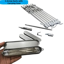 Stainless Steel Bowfishing Kit - 6 Pieces Outdoor Fishing Set Including 5 Arrow Darts With Carrying Case, Premium Arrows For Exciting Fishing Adventure