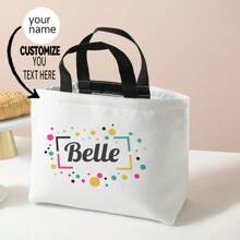 Nueva bolsa de almuerzo, bolsa de almuerzo personalizada (fotos, paisajes, ilustraciones, nombre), se puede personalizar de acuerdo a tu diseño único, viaje, oficina, escuela, picnic, bolsa de almuerzo portátil de alta capacidad con aislamiento, la mejor opción para tiendas de regalos, regreso a clases