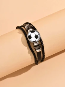 1pc Fashion PU Polyurethane Football Decorative Bracelet For Boys Daily Decoration, Jewelry Gifts And Party - Multicolor - View 6