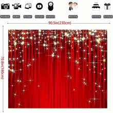 1 pièce Fond de photographie Venus rouge étincelante, fond de drapeau Venus rouge, fond de Noël rouge, décoration murale pour mariage, anniversaire, fête de Noël