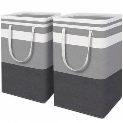 Oaoleer 2 piezas Cesto de ropa grande, impermeable, cesto de ropa independiente, cesto de ropa plegable alto con asas extendidas para ropa, juguetes en el dormitorio y en la familia