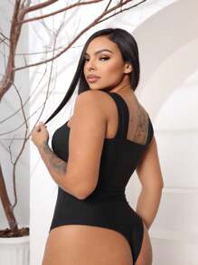 SUPLEX WIDE STRAP BODYSUIT WITH PAD - Black - View 2