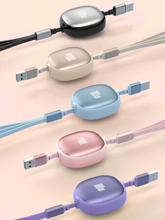 3-In-1 100W Fast Charging Charger Cable &Retractable One Tow Three Cable, Tpe Charging Data Line Compatible With Iphone And Compatible With Samsung Series, High Efficiency Charge Cable Nan